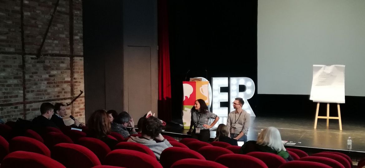 Zuhörende in einem Theatersaal auf dem OER Festival 2017 in Berlin